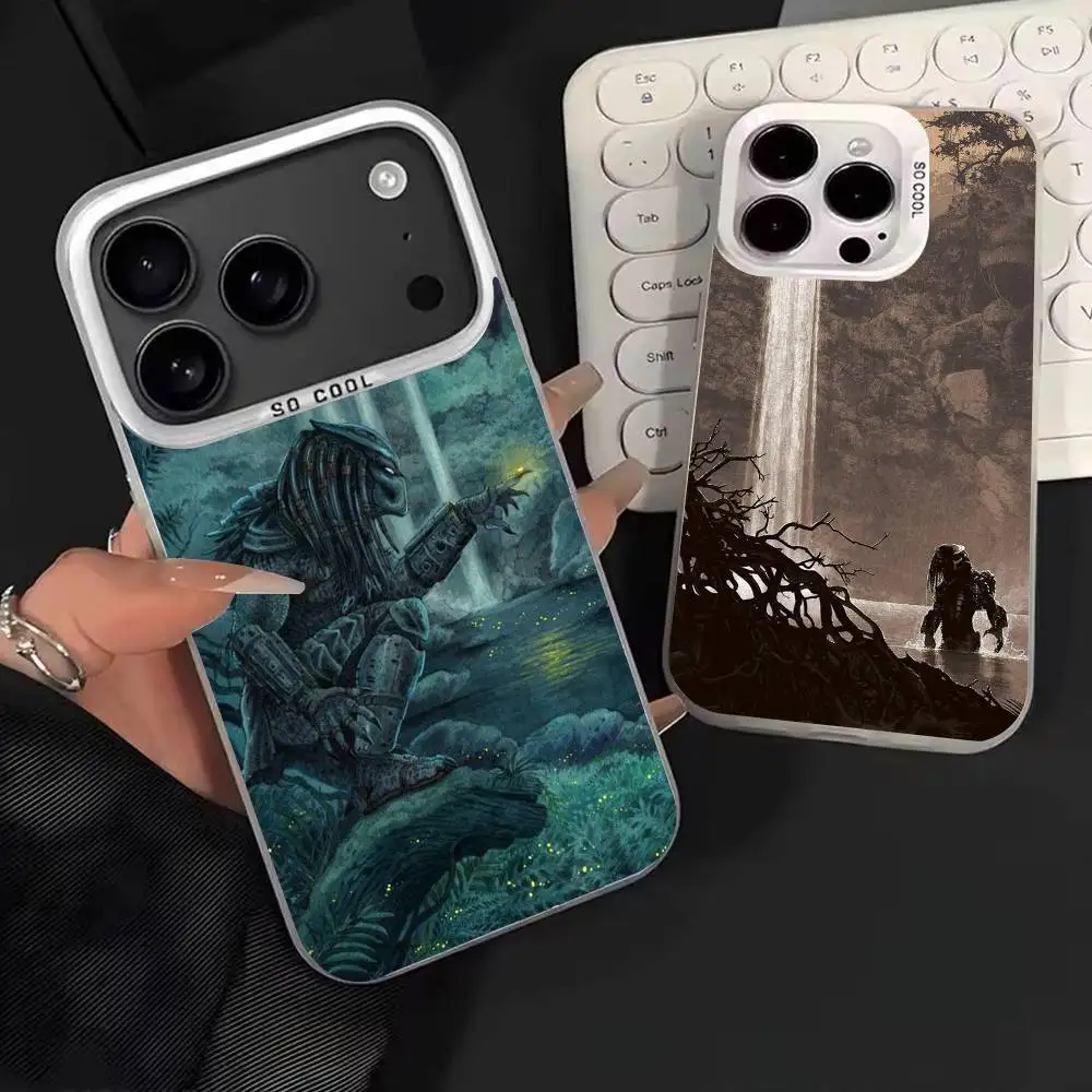 

Alien T-The Predator Cool Phone Case For iPhone 17,16,15,14,13,12,11,Mini,Pro,E,MAX White Candy Matte Shockproof Cover