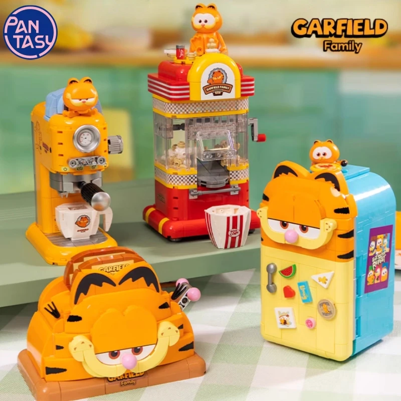 

Pantasy Building Blocks Anime The Garfield Show Fun Machine Series Furniture Assembly Toy Model Ornament Collection Gifts