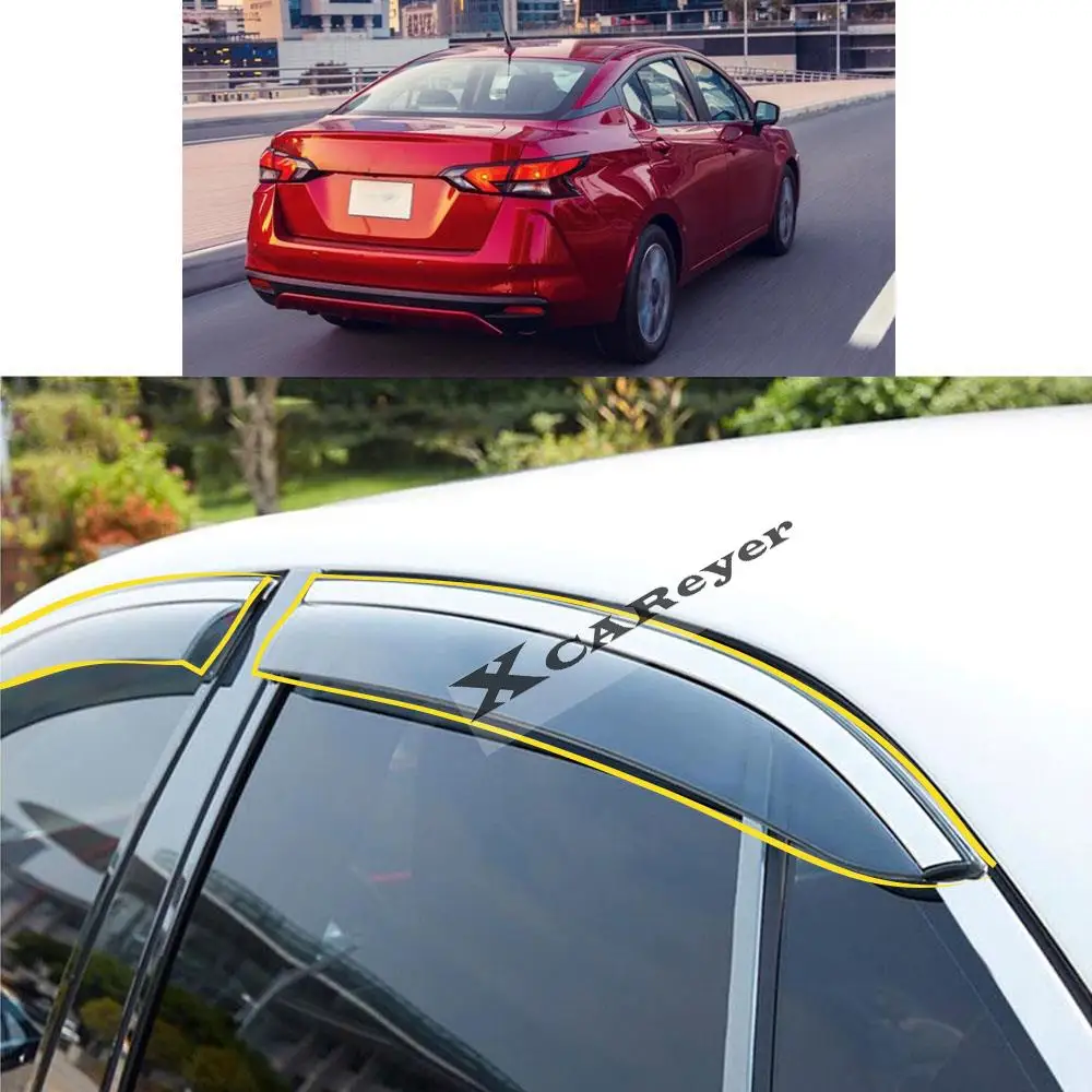 

For NISSAN Sunny Latio Almera N17 N18 2010 2011 2012-2021 Car Body Sticker Plastic Window Glass Wind Visor Rain/Sun Guard Vent