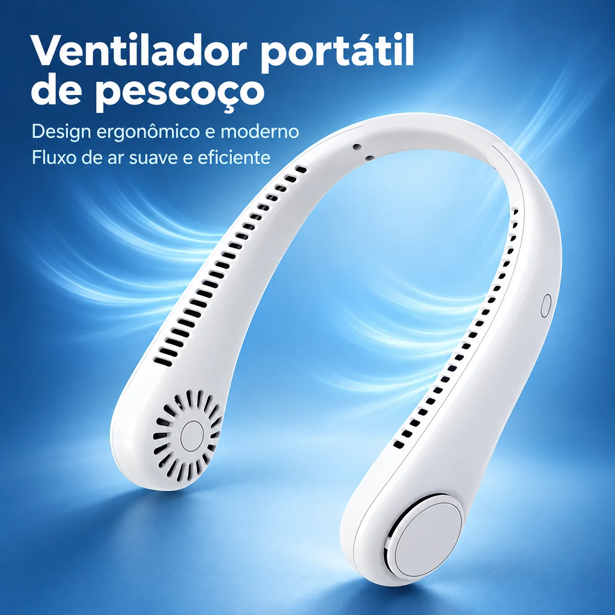 Neck Fan Bladeless 4000mAh USB Rechargeable 3 Speeds Quiet Portable Hands Free Mini Ventilador de Pescoço Portatil Silencioso