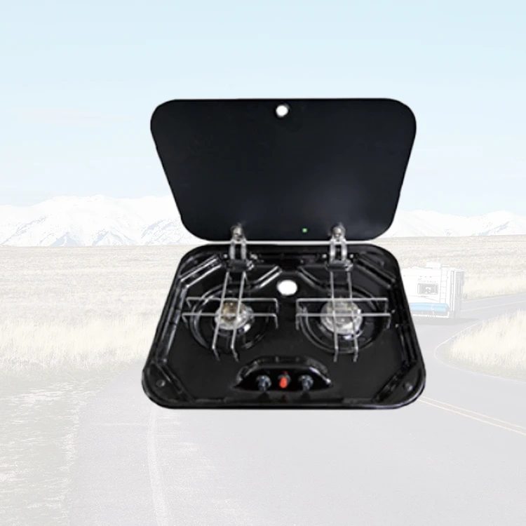 

Stainless Steel Two burner Gas Stove Kitchen for RV Caravan Motorhome Boat Yacht