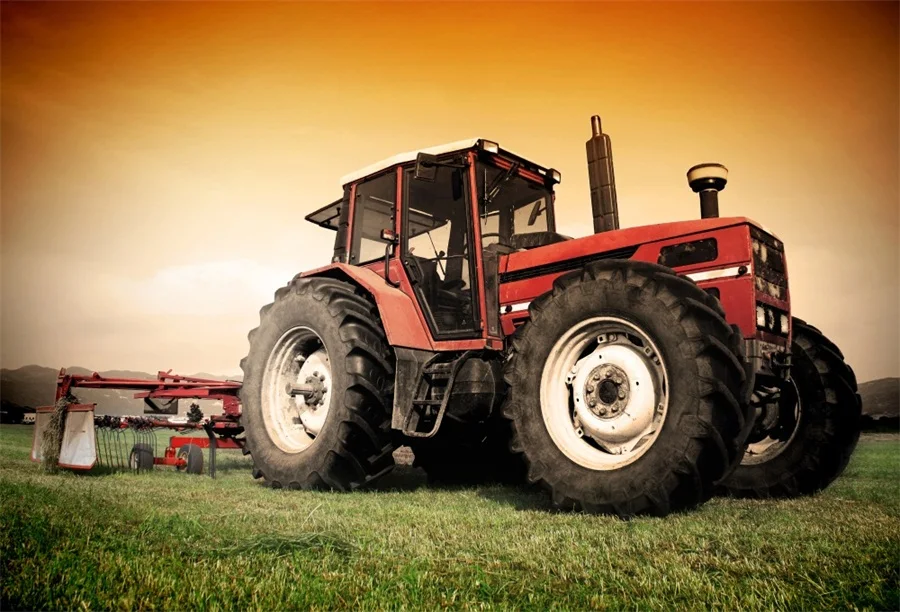 Farm Tractor Brick Wall Rural Agricultural Portrait Photography Backgrounds Photographic Backdrop Photocall Photo Studio