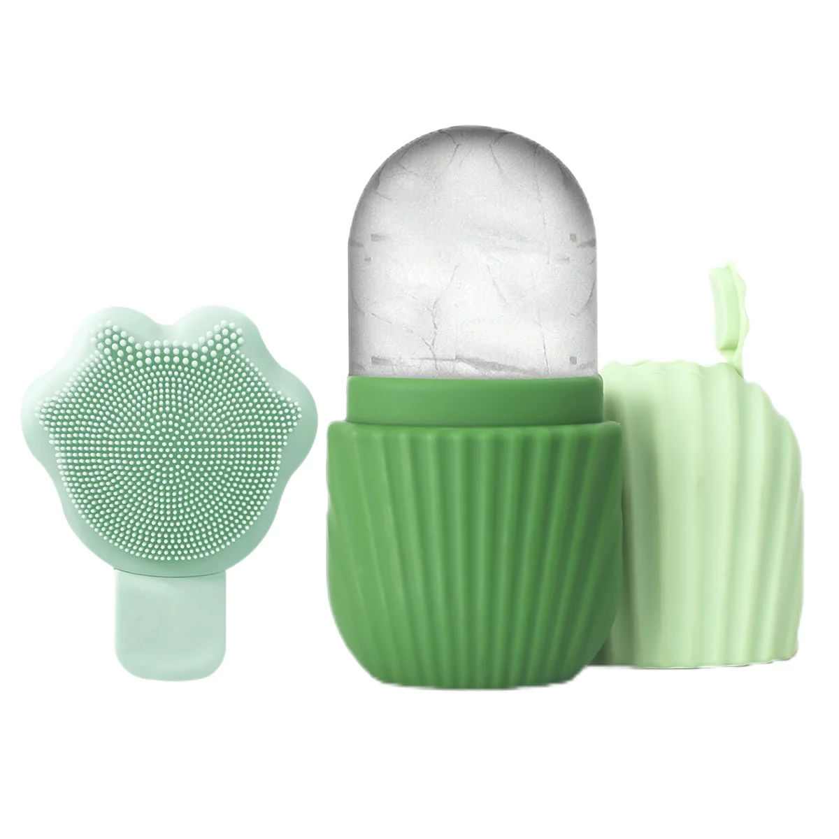 2 uds., raspador de espinillas y bandeja de hielo facial para el cuidado facial, enfriamiento y eliminación de bolsas para los ojos y limpieza facial, reutilizable