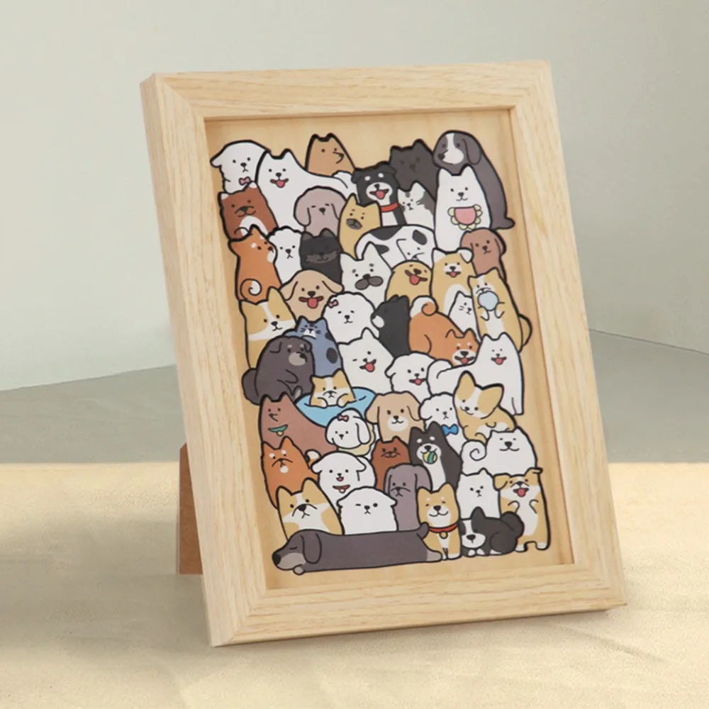 Rompecabezas creativos de animales de dibujos animados, juegos de mesa de madera de forma Irregular, juguetes Montessori para niños, juguetes decorativos de escritorio para sala de estar