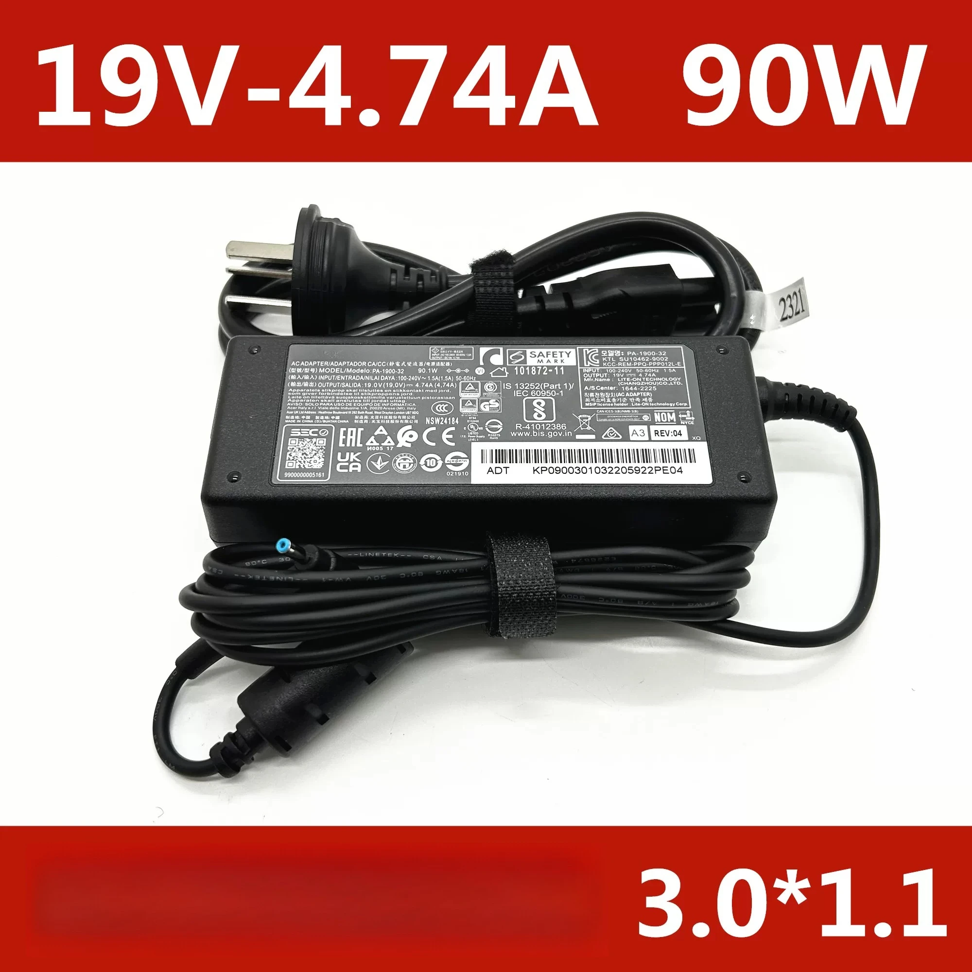 

For Acer N20C12 90W Power Adapter PA-1900-32 19V4.74A Lite-On Charger