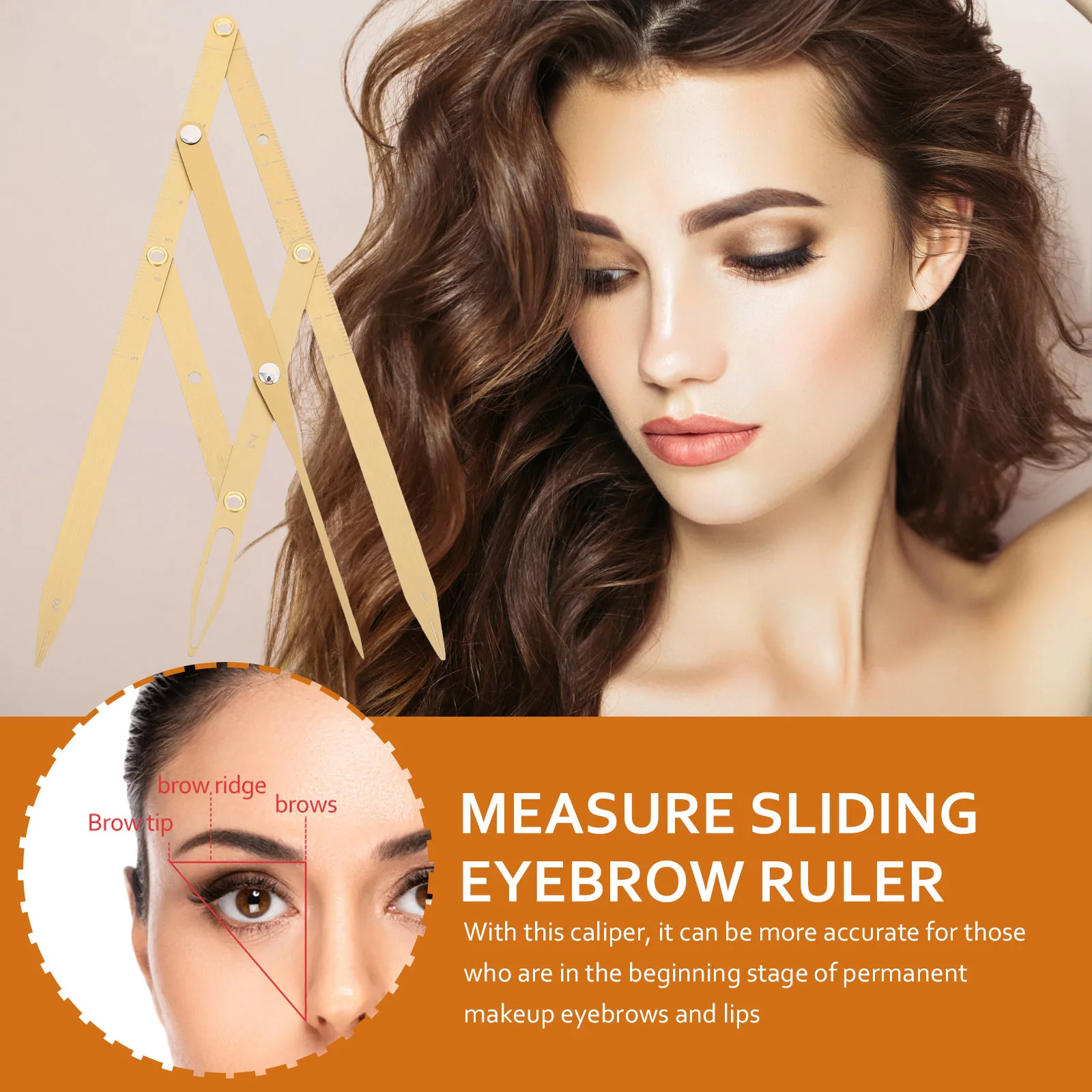 1 قطعة الفولاذ المقاوم للصدأ الحاجب تحديد المواقع حاكم انزلاق ثلاث نقاط أداة قياس لتشكيل الحاجب ودقيق والرسم