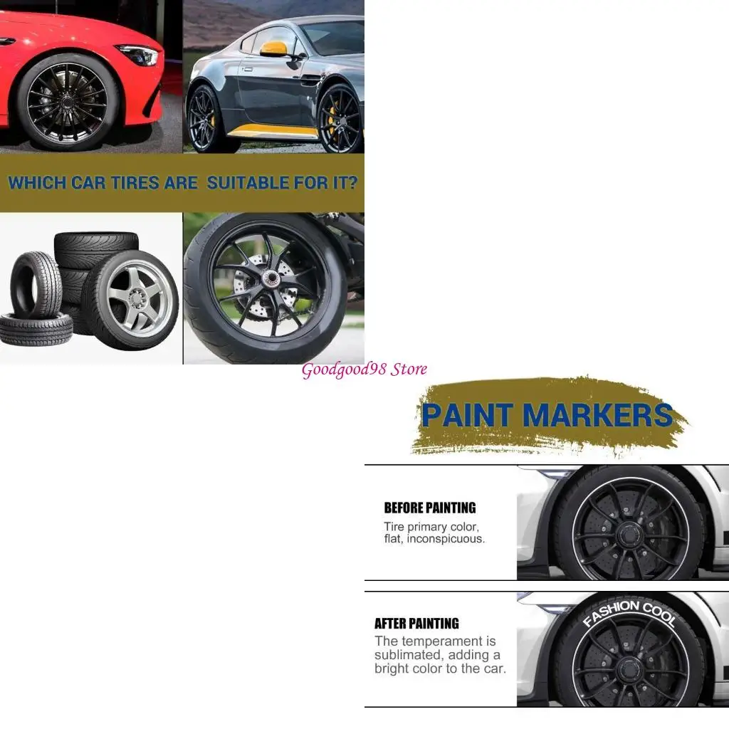 

3Pieces White Tire Paint Pen White Paint Pens Waterproof Tire Pen For Car Tires