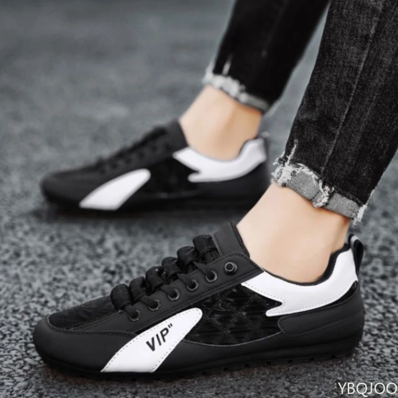 

2025 Spring and Autumn Fashion New Versatile Trendy Men's Flat Flat Shoes Anti Slip Breathable One Foot Canvas Men's Shoes