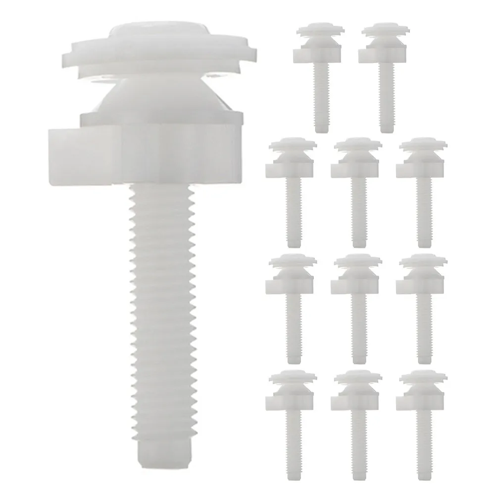 12Pcs Toilet Seat Screws Plastic Bolt Covers Kit with Nuts Washers for Seamless Aesthetic Fit Universal Compatibility Toilet