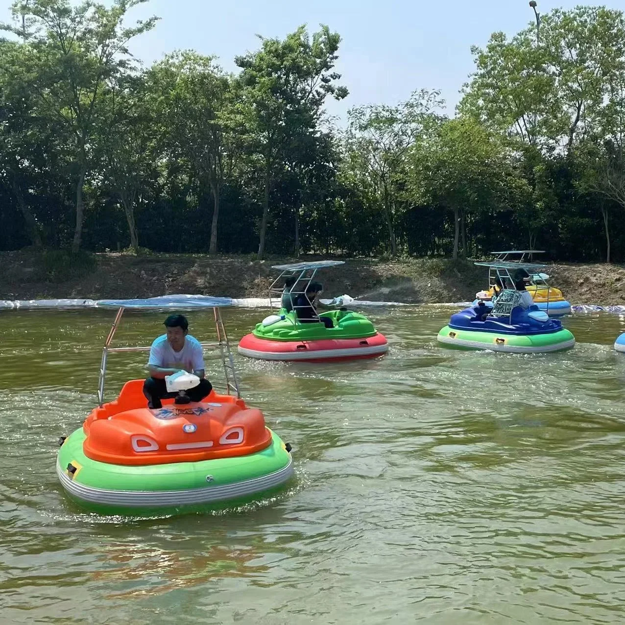 Electric Inflatable Boat Amusement Rides Adult Electric Bumper Boat Water Play Electric Boat