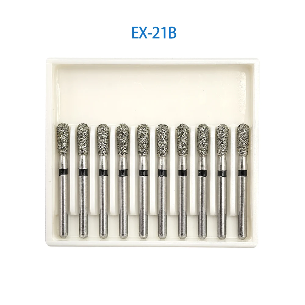 

EX-21B FO-11EF FO-11S TR-21B TR-26B Dental Black Diamond Burs Drill High Speed Handpiece 450000r/Min 10pcs/Pack