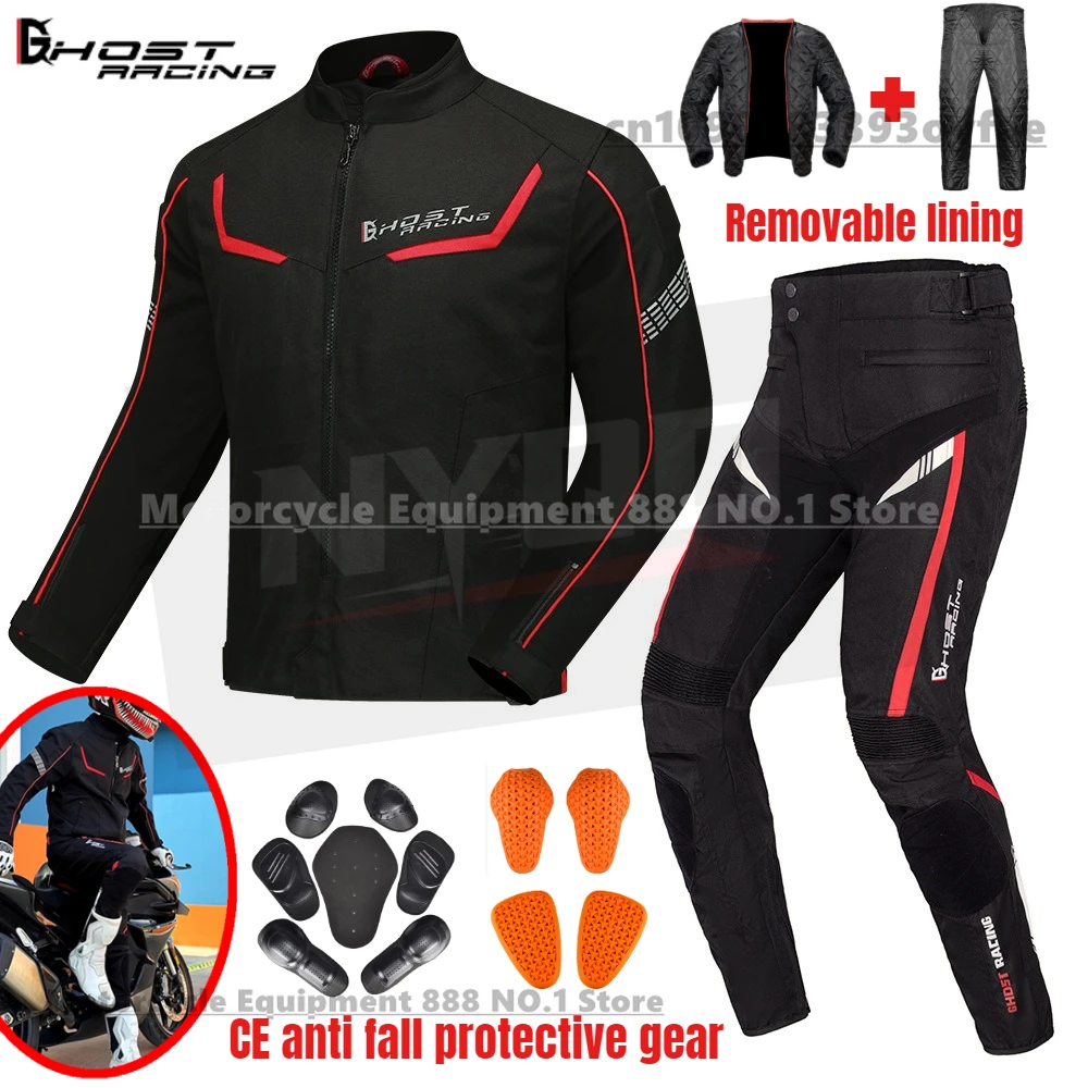 

Motorcycle Riding Suit Men's Racing Clothing Wear-resistant Warm Casual Jacket and Pant with CE Anti Fall Protective Gear
