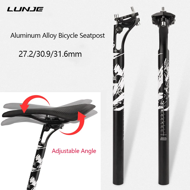 MTB Seat Post 27.2/30.9/31.6mm Bicycle Seatpost 400 Aluminum Alloy Matte Hollow Out Adjustable Angle Bike Seat Tube for Cycling