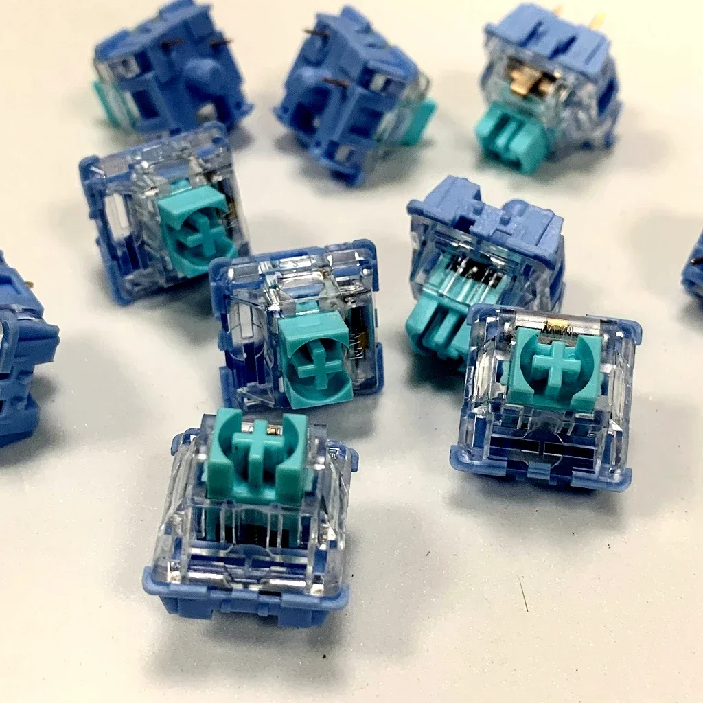 Sea Blue lineare Büros piele mechanische Tastatur benutzer definierte Schalter 3pins 38g glatte Doppel feder Fabrik schmierung Hot Swap