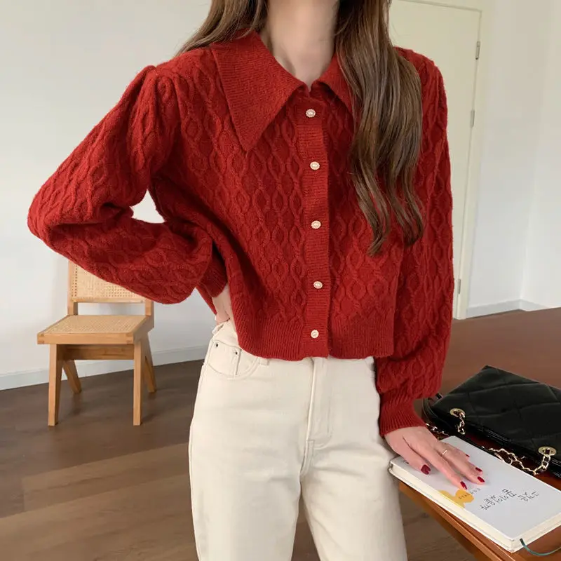 Cardigan Women Retro Vintage Elegant Stretchy All-match Casual Solid Simple Basic Spring Кардиган Женский Korean Fashion Cozy