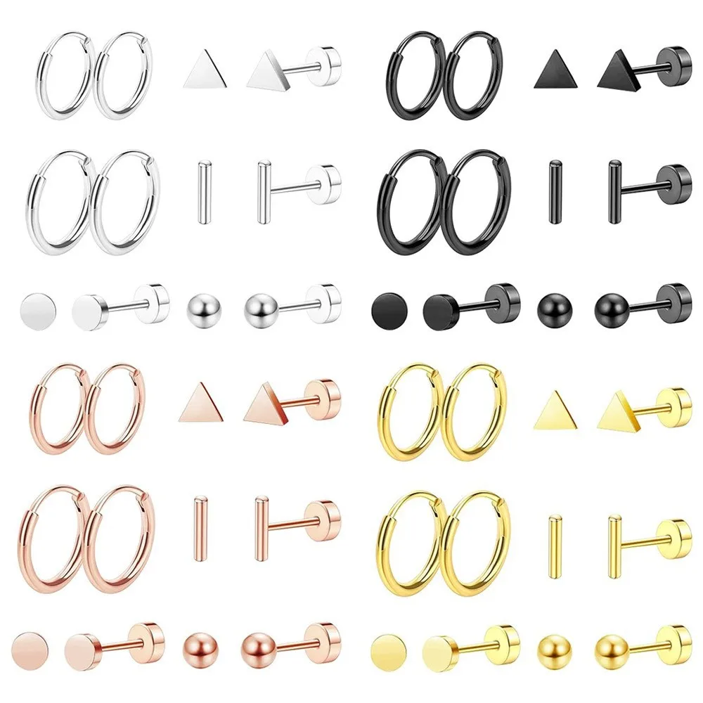 Custom Stainless Steel Stud Earrings Ear Clips Zircon Jewelry for Women