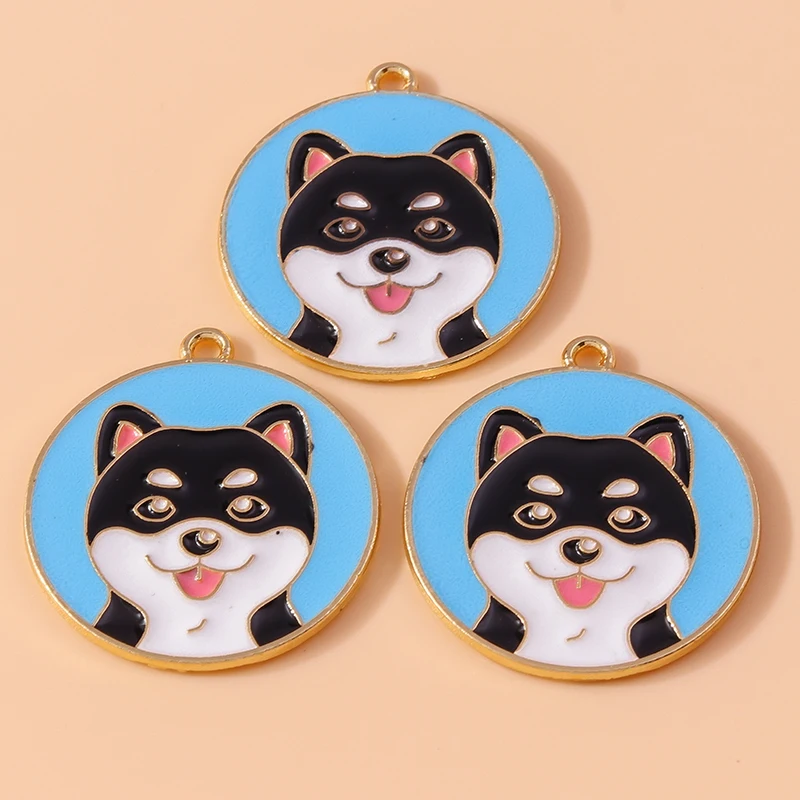10 Stuks Schattige Email Dier Charmes Husky Corgi Bulldog Puppy Hond Hanger Voor Armband Ketting Handgemaakte Sieraden Bevindingen - afbeelding 1