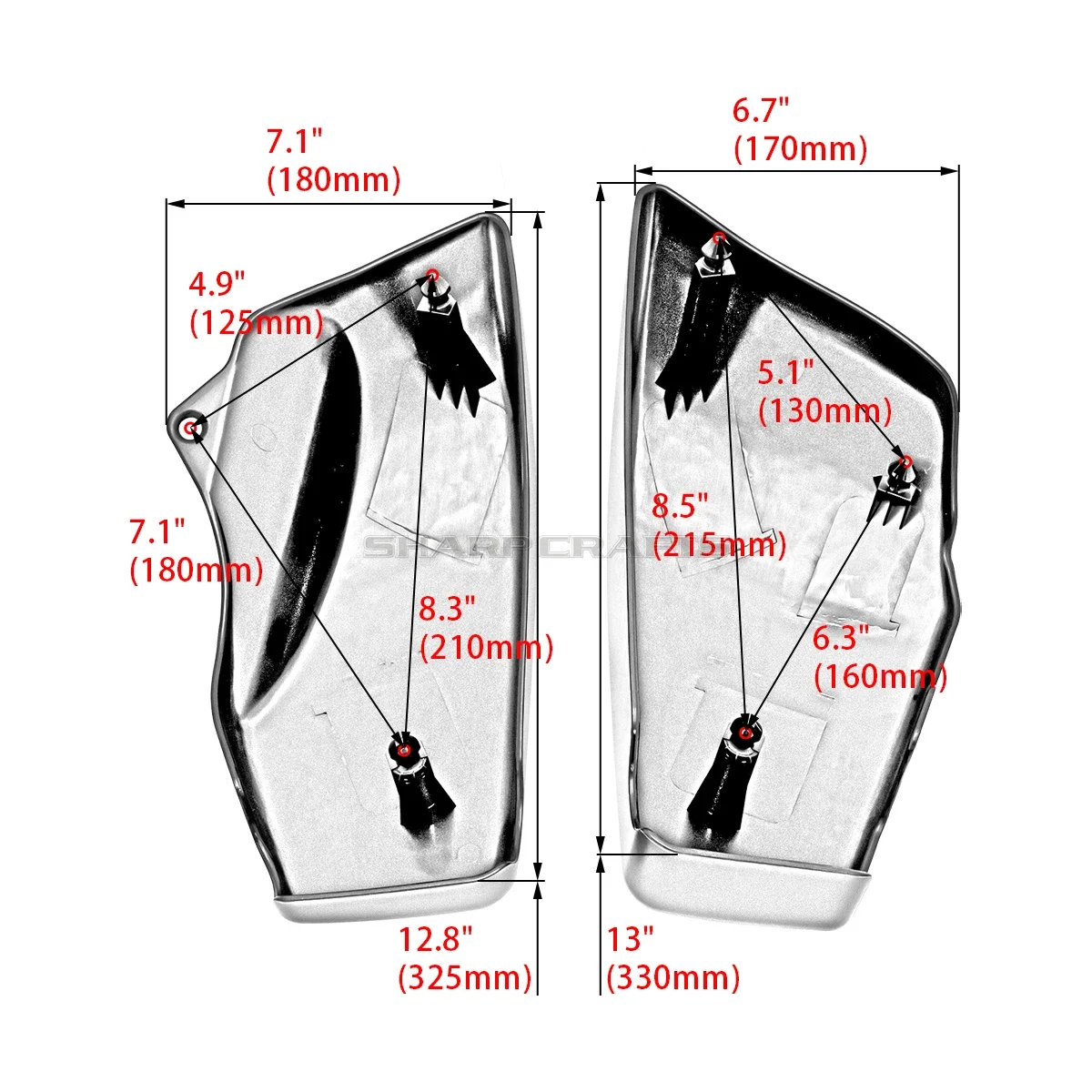Motorbike Accessories ABS Left & Right Fairing Side Battery Covers For Honda VTX 1800 VTX1800 R/S/N/F/T 2002-2008 2007 VTX1800R
