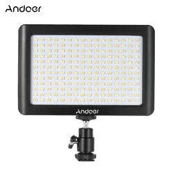 Andoer Studio Video Photography LED Light Panel Lamp 3200K/6000K 192pcs Beads for Canon Nikon DSLR Camera DV Camcorder