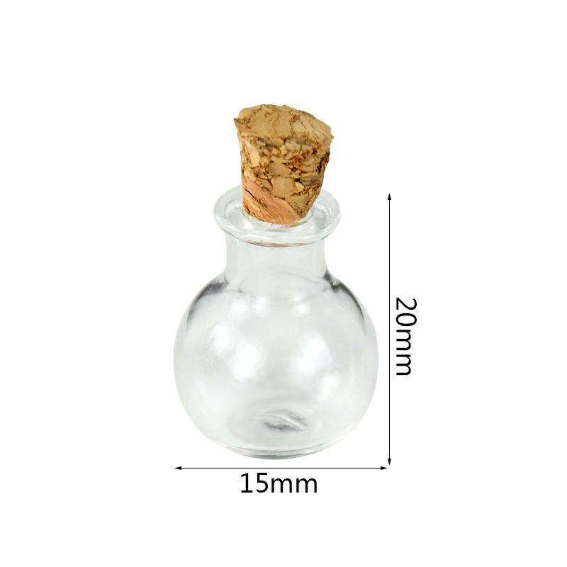 10pcs Glass Bottles Miniature Potion Bottle Mini Cork Stopper Drifting Wishing Bottle for Wedding Home Decoration Mini Container