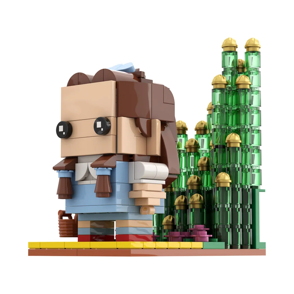 MOC 面白い映画 Cowardlyeds ライオン Brickheadzs ビルディングブロックモデル orothy Gale ブリキマンレンガかかしのおもちゃ子供のためのギフト
