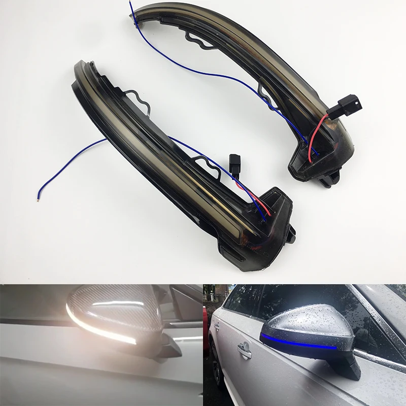 Blue White LED Turn Signal Dynamic Blinker Mirror Light For Audi A4 A5 B9 S4 S5 RS5 2017 2018 2019 Side Indicator flasher