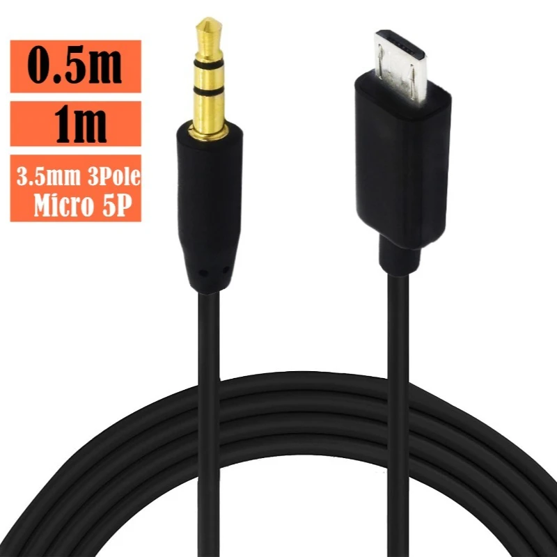 1 Meter Mobile Phone Car Audio AUX Cable USB Micro Android Interface To DC3.5 Audio Cable