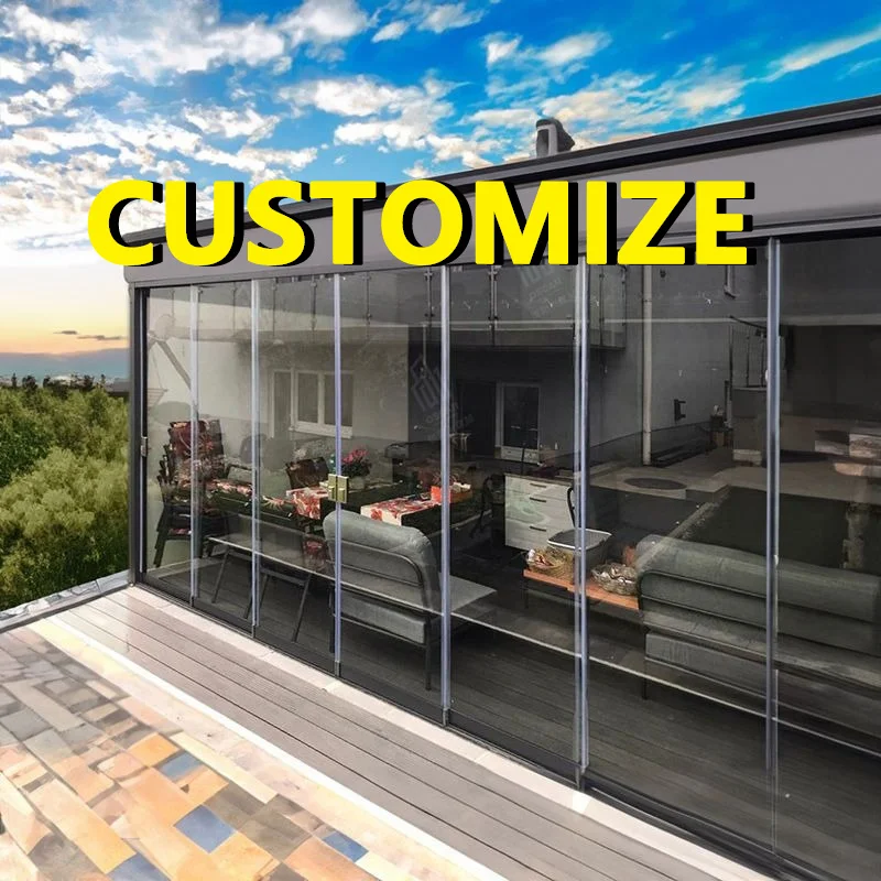 Any Size Custom Outdoor Patio Glass Pavilion Aluminum Main Structure Light Matched Year Round Reception Rest Landscape Canopy