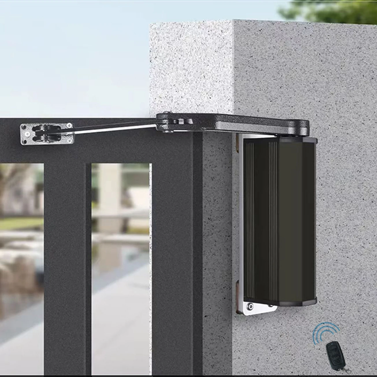 Rainproof 90 Degree Electric Swing Door Operator Arm Opening Device Side Mounted Automatic Door Opener Electric Door Closer
