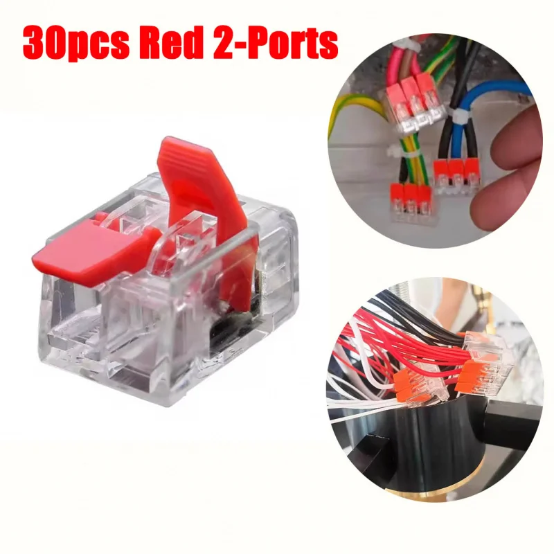 Mini Fast Wire Connector Terminal 30/60/150 PCS Set Compact Plug-in Home Wiring 0.08-4.0mm Universal Cabler for Electronics