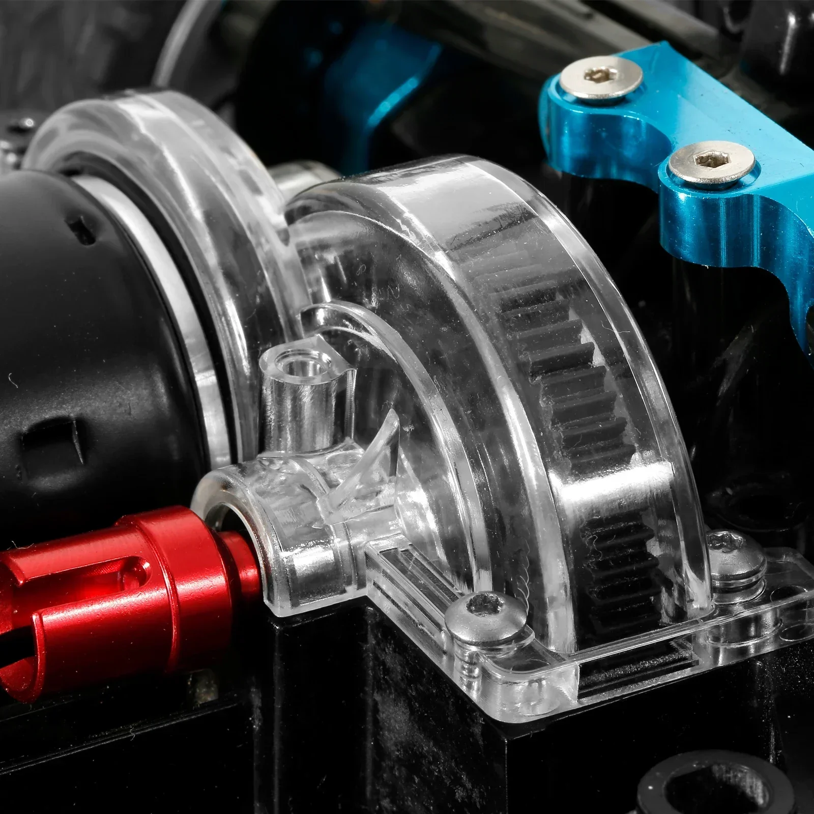 Transparante pc-versnellingsbakafdekking voor en achter voor Tamiya TT02 1/10 RC auto – doe-het-zelf-upgrade, duurzame en eenvoudige installatie