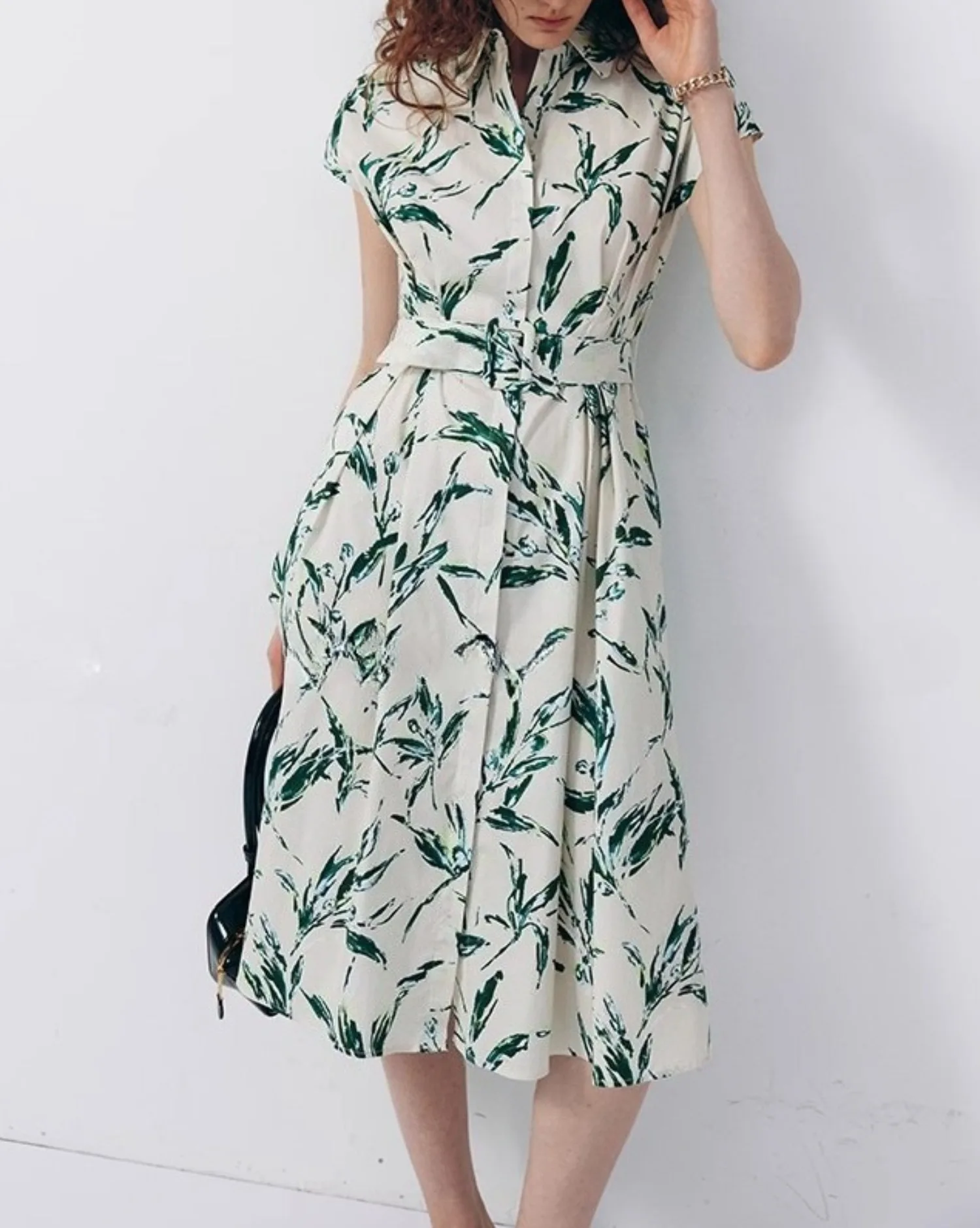 

Blue Butterfly Print Dress Women with Sashes Turn-down Neck Elegant Vestidos Bodycon Streetwear Chic Cloth Lady Summer