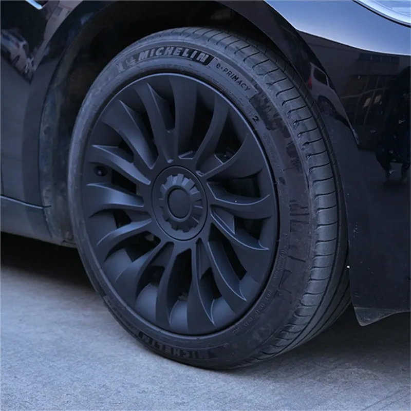 4PCS Spoke Wheel Covers Matte & Gloss Surface Compatible with 2025 2026 Refreshed Tesla Model 3 18 Inch Hub Caps