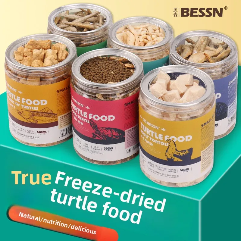 

BESSN Aquatic Turtle Food - High Protein Freeze-Dried Shrimp&Meat Mix for Red-Eared Slider,Snapping Turtle&Terrapin