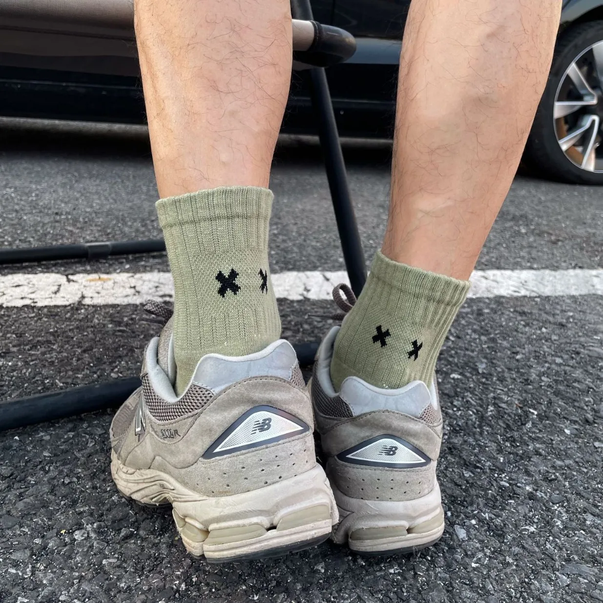 1 pair of unisex XX embroidered socks, men's cotton work socks, breathable ankle cushioning for long-term exercise, men's cyclin