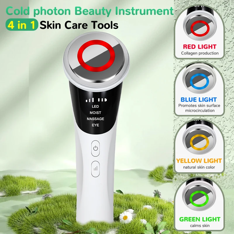 3 model face and neck massage and face beauty device LED warm skin smooth and white clean face