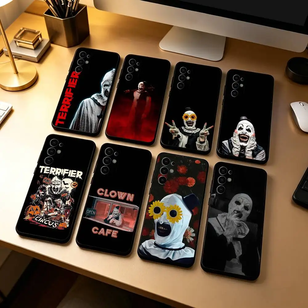 Coque de téléphone Art the C-Clown horror T-Terrifier pour Samsung S25, S24, S21, S22, S23, S30, Ultra, S20, Plus, Fe, en silicone souple noir