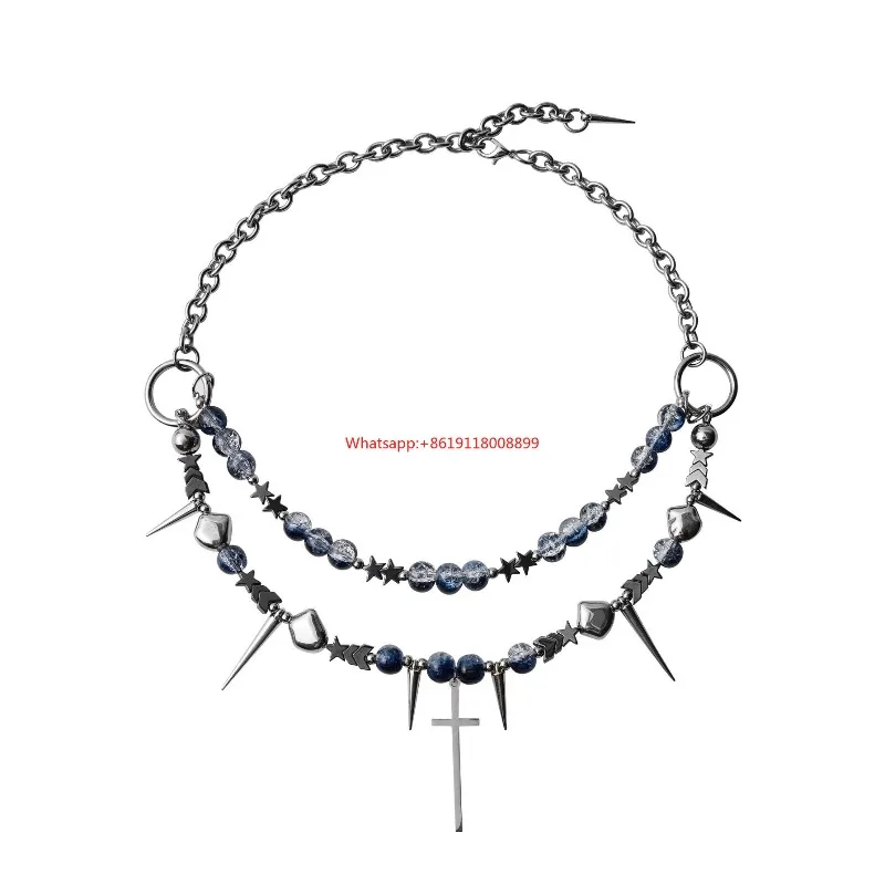[Deep Sea Starry Sky] Design Punk-style Y2k Premium Beaded Heavy-duty Handmade Necklace