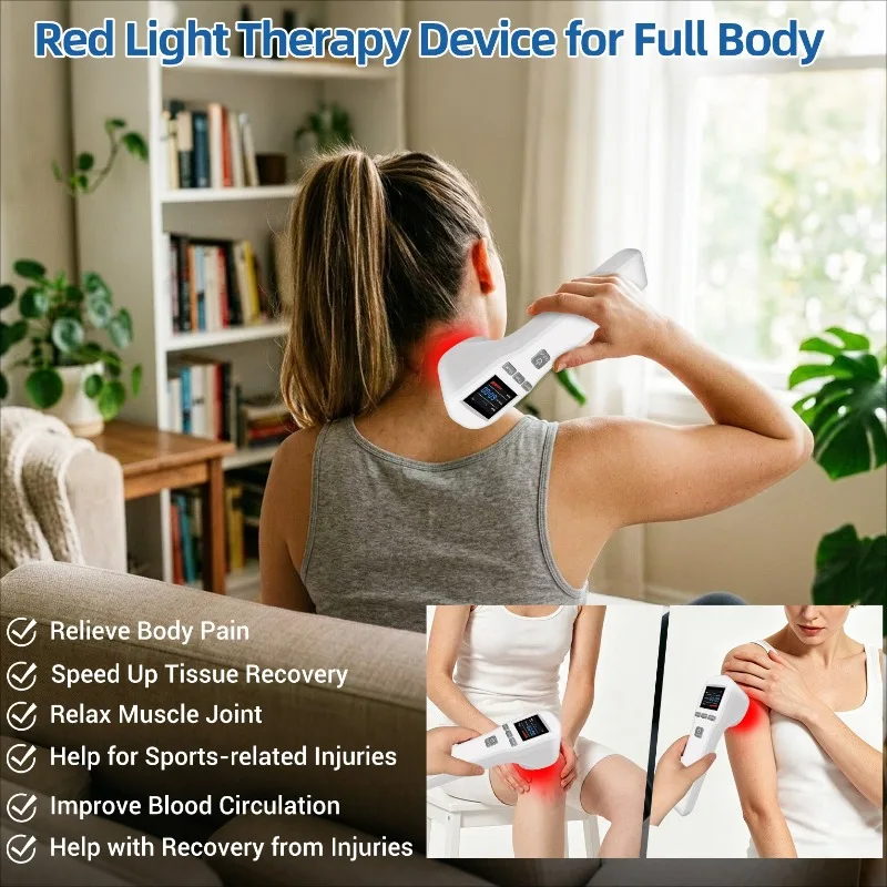 Dawfek Red Light Cold LLLT Laser Therapy Device 650nm 808nm 880W Class IV Portable for Bursitis Osteoarthritis Knee Pain Relief