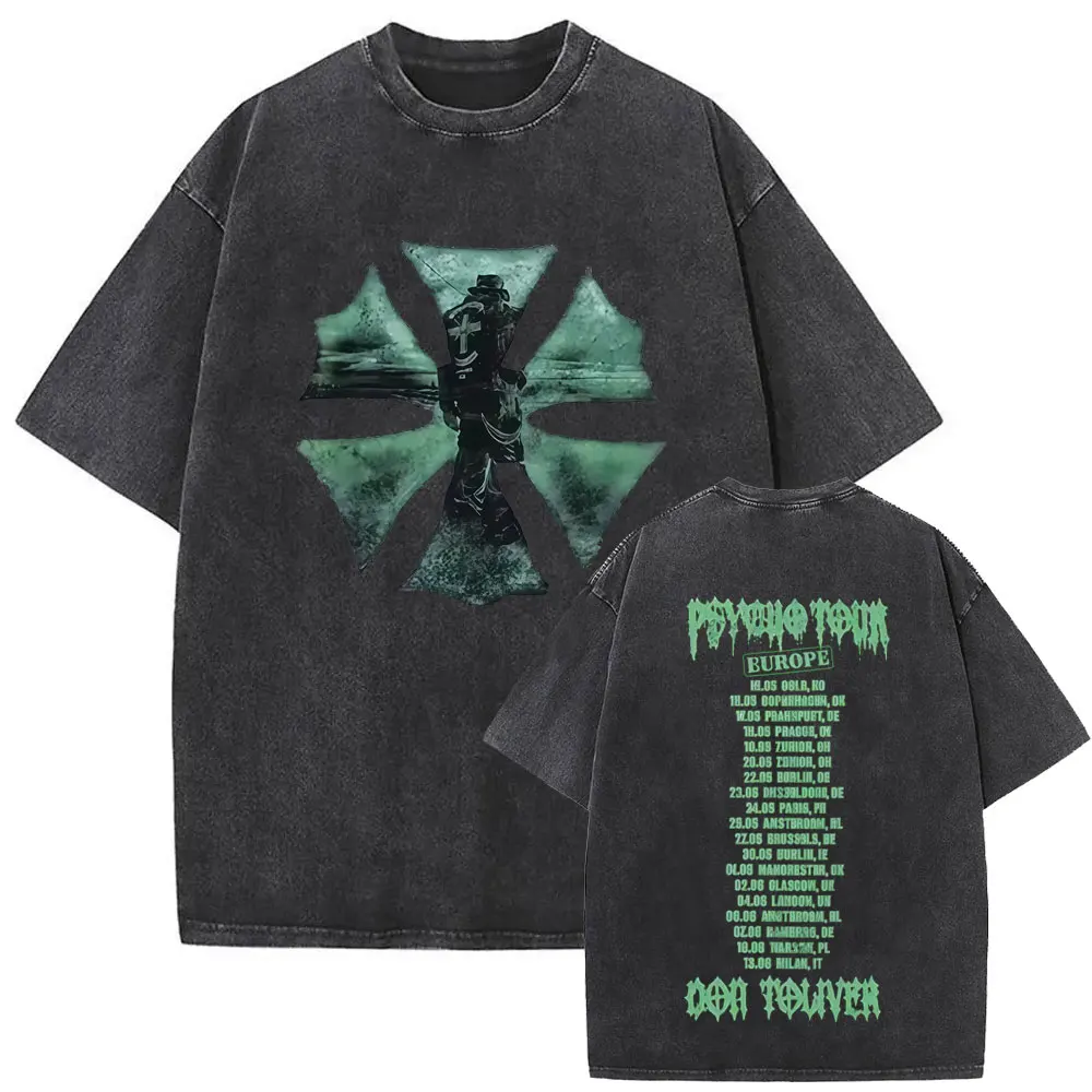 Gewassen Vintage Rapper Don Toliver Hardstone Psycho Tour Merch T-shirt Mannen Vrouwen Hip Hop Mode Pop Muziek Oversized T-shirt Tops