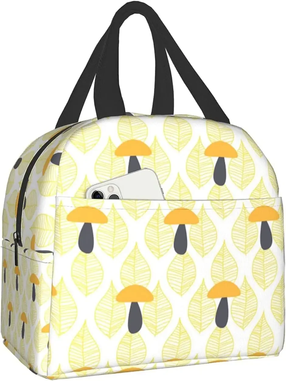 Mushroom Cute Rabbit Women's Sleep Lunch Bag Portable Lunch Refrigeration Bag Reusable for Picnic Work Travel School Outdoor