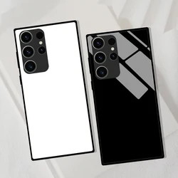 For Samsung S24 S23 Ultra Case Cover Tempered Glass Cases for Samsung Galaxy S22 S21 S20 S23 Plus FE Luxury Hard Back Bumper