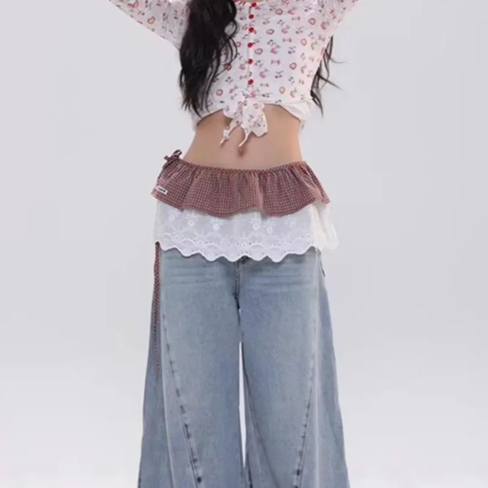minissaias-elegantes-estilo-balletcore-xadrez-com-renda-e-amarracoes-estilo-coreano-em-camadas-e-sobrepostas-com-efeito-de-cortina-decorativa-nas-nadegas-para-jeans