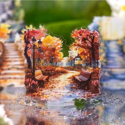 Journal GO 10pcs/lot PET Stickers Small Path Scenery Creative Collage Junk Journal Scrapbooking Decor Natural Path Labels