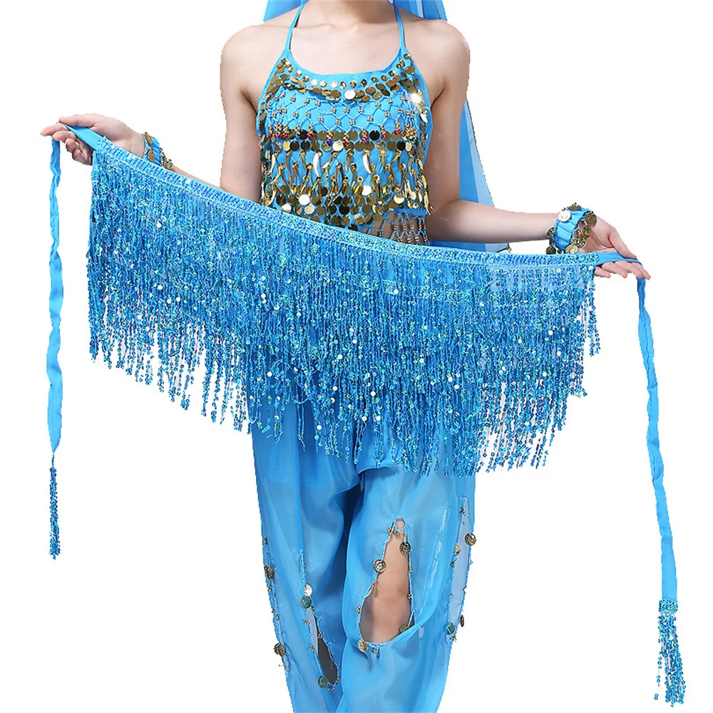 ผู้หญิง Boho Fringe กระโปรงเซ็กซี่เลื่อมพู่ Belly Dance ผ้าพันคอสะโพก Rave Wrap กระโปรงเข็มขัดประสิทธิภาพเครื่องแต่งกายกระโปรง