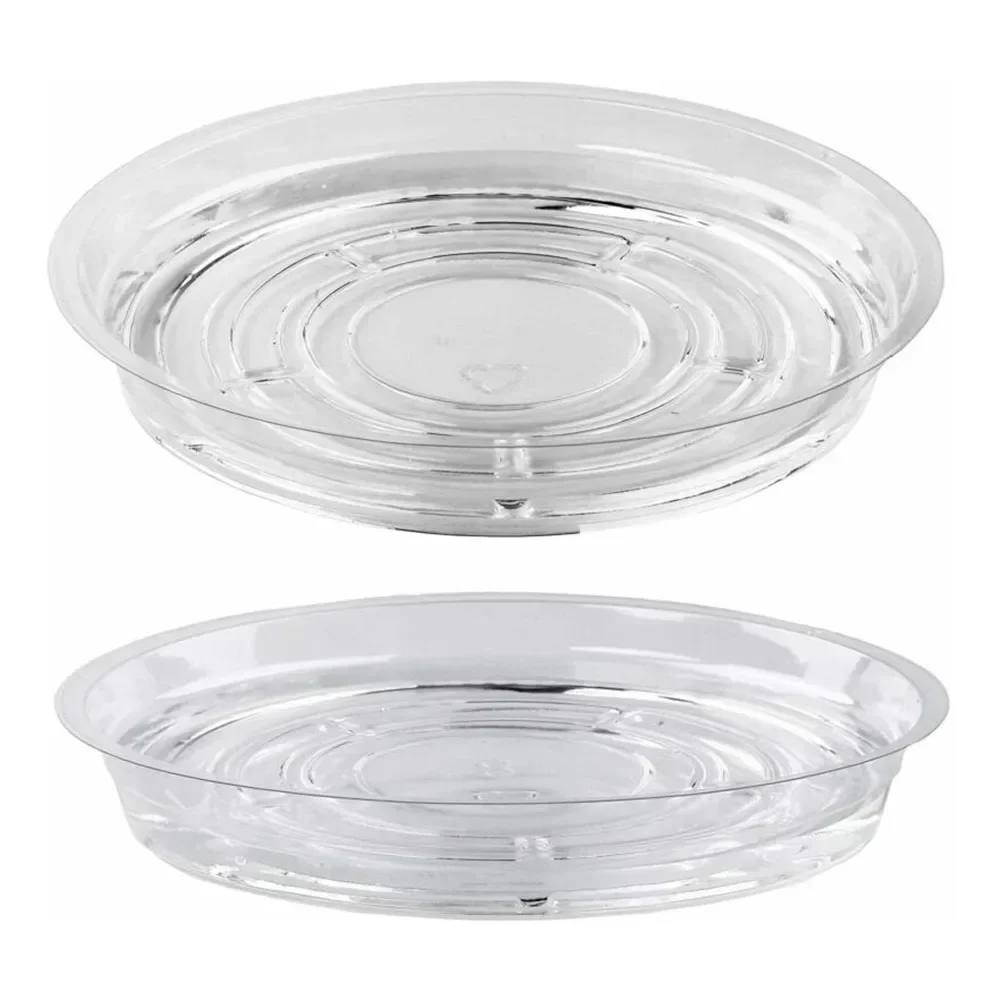 10pcs Garden Plant Saucer Drip Tray Round Pot Base Clear Snack Container PET Desktop Garbage Storage Tray Pack Snacks Tools