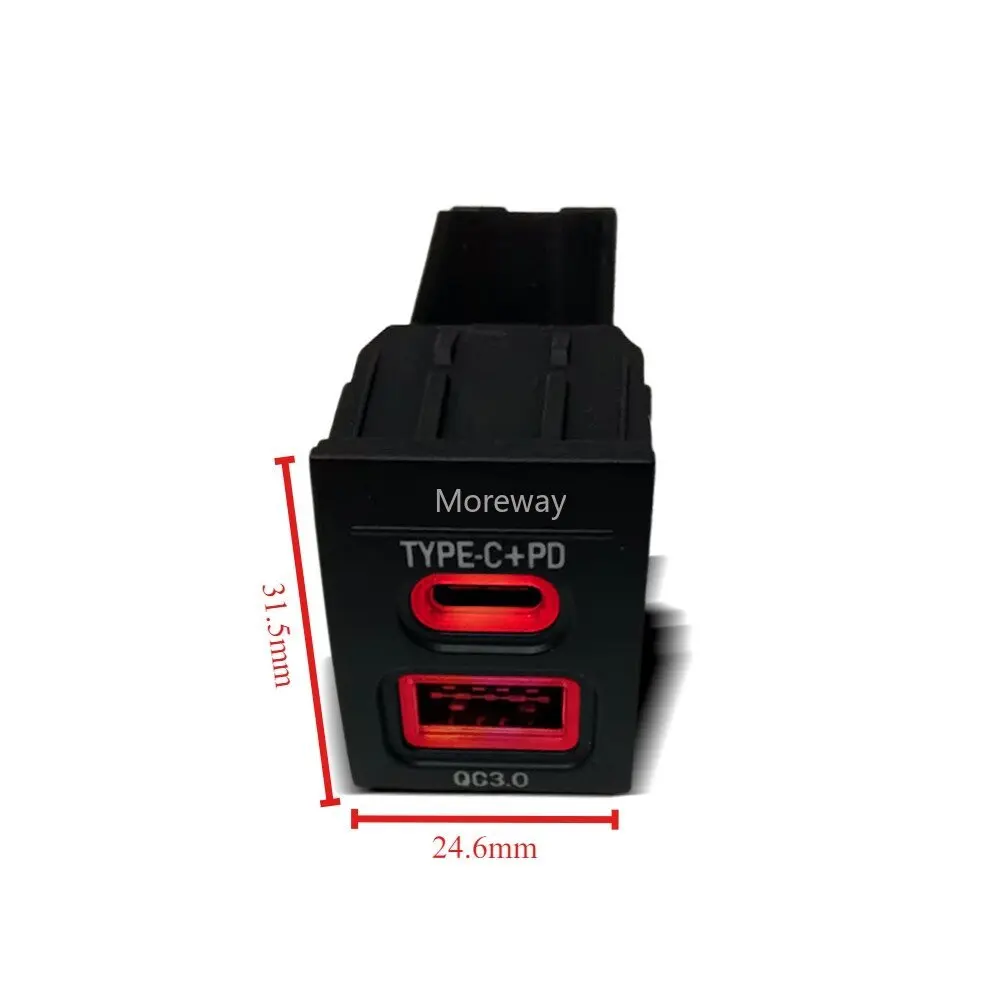 12 فولت شحن سريع منافذ مزدوجة USB Type-C PD شاحن ذكي واجهة المقبس لفولكس واجن بولو 2004 2007 2009 ضبط داخلي