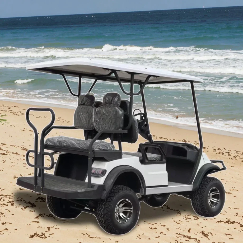 4-Seater Electric Golf Cart with Comfortable Long-Range Battery Off-Road Passenger Electric Hunting Cart 2+2 Seater