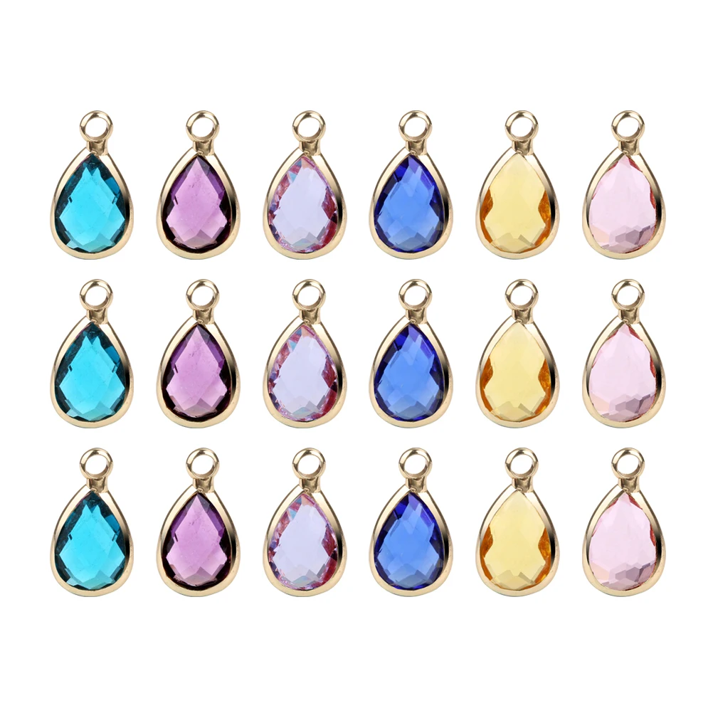 

30Pcs Water Drops Shaped Pendant Alloy DIY Jewelry Accessories Pack Colorful Creative Supplies for Necklace Earrings Bracelet
