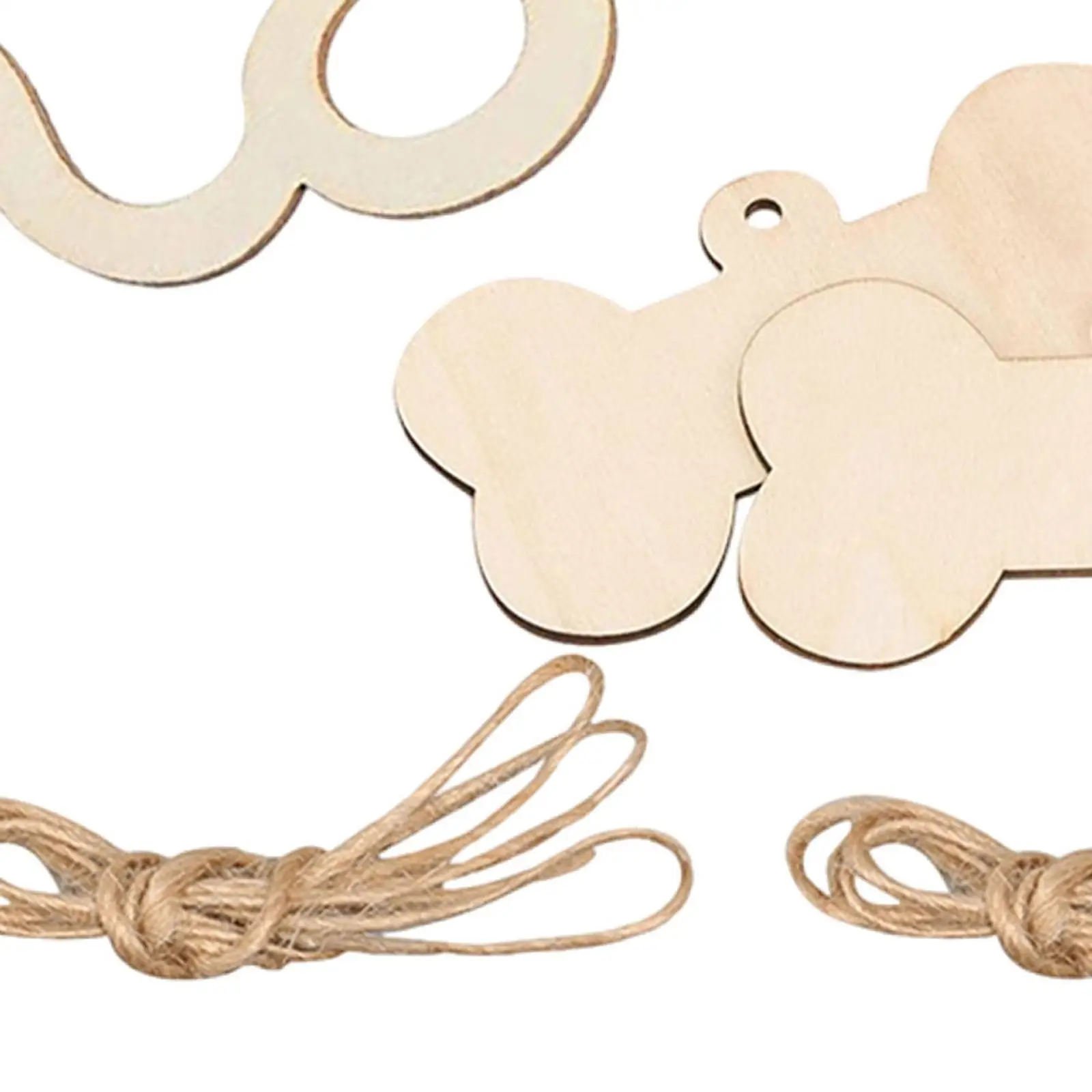 22 Pieces Paw Shaped Wooden Cutouts Embellishments with Twines DIY Projects for